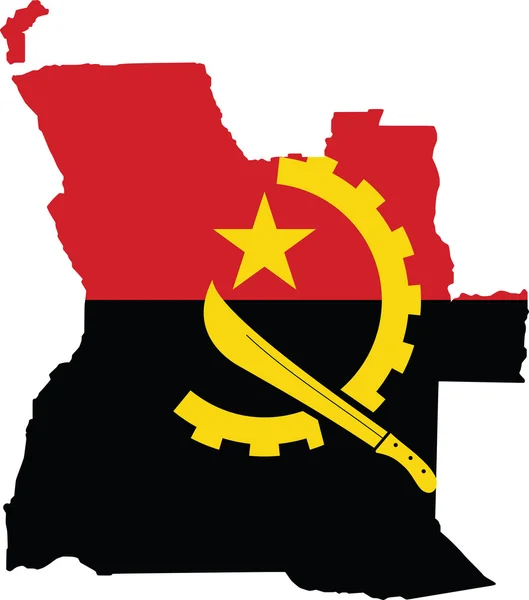 Angola Karte und Flagge — Stockvektor