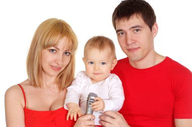 Portrait of a young family clipart