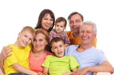 Family sitting portrait clipart