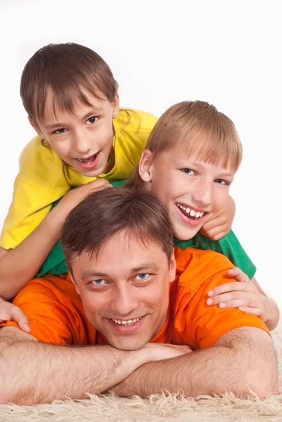 Papai com filhos — Fotografia de Stock