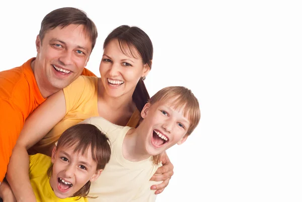 白の幸せな家族 — ストック写真