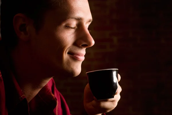 Beber café agradable — Foto de Stock
