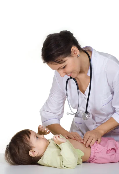 Verpleegster met kind — Stockfoto