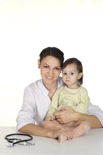 Nurse with little girl — Stock Photo, Image