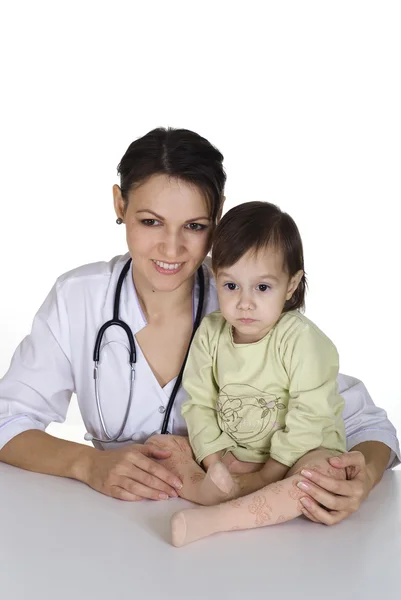 Doctor with a good kid with — Stock Photo, Image