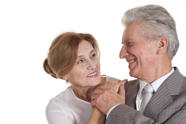 Een oudere man met een dame permanent — Stockfoto