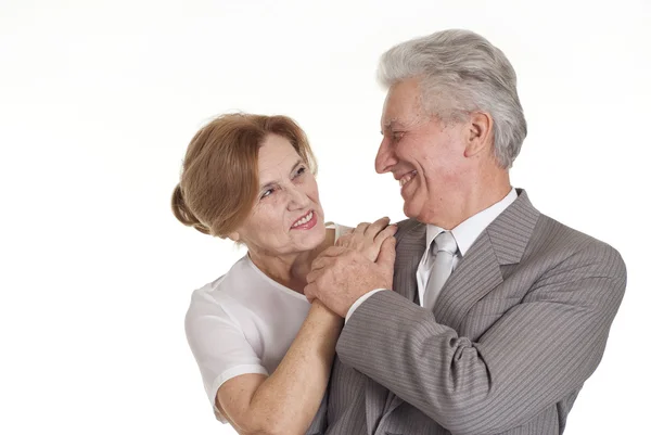 Starší muž s paní stojící — Stock fotografie