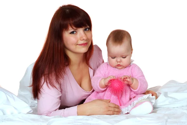 Beautiful charming mother and daughter — Stock Photo, Image