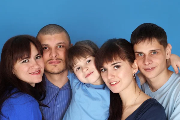 Caucasian beautiful nice family consisting of five togeth — Stock Photo, Image