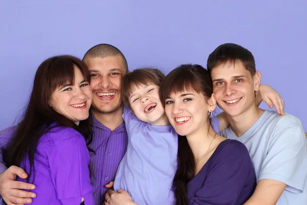 Uma família feliz de cinco — Fotografia de Stock