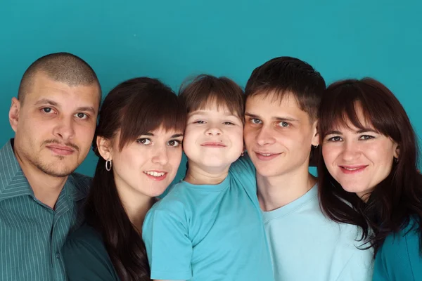 Caucasian beautiful happy family consisting of five toget — Stock Photo, Image