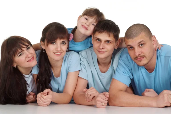 Una famiglia felice di cinque persone — Foto Stock