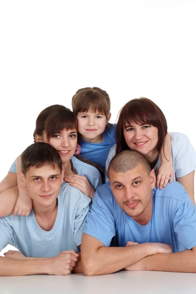 Caucasian beautiful household consisting of five persons are tog — Stock Photo, Image