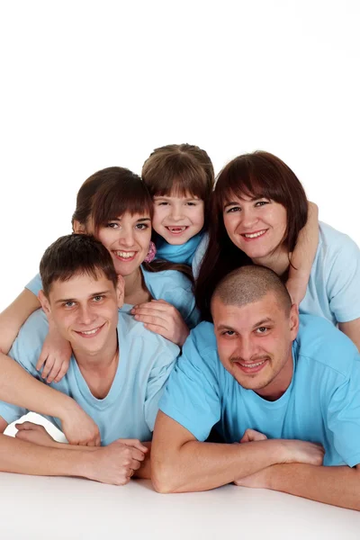 En lycklig familj på fem — Stockfoto
