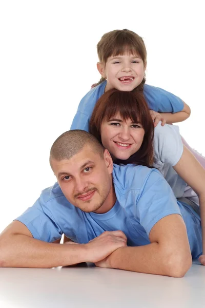 Family lying on each other — Stock Photo, Image