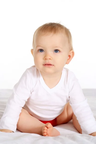 Child is sitting in the diaper — Stock Photo, Image
