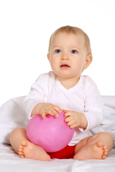 Small child holding a balloon — Stock Photo, Image
