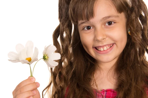 Kind und Blumen — Stockfoto