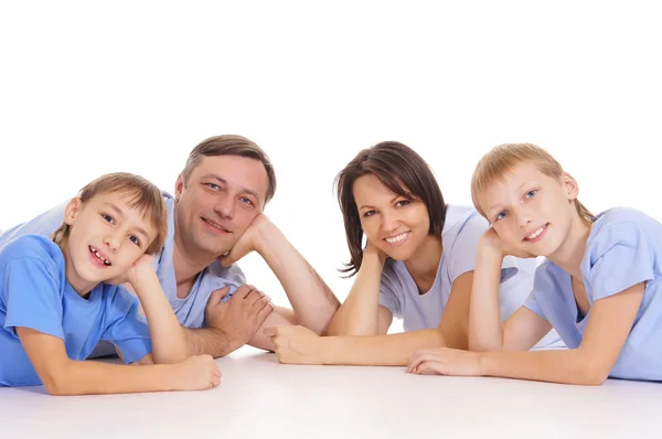 A fehér boldog család — Stock Fotó