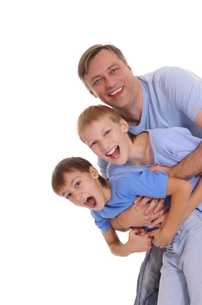 Papá con niños — Foto de Stock