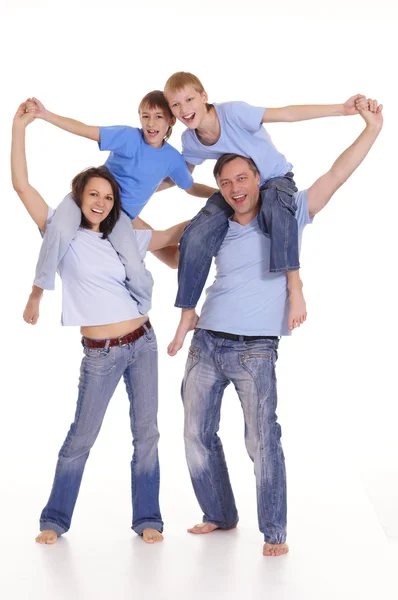 Happy parents and kids — Stock Photo, Image