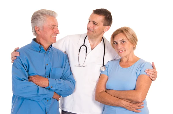 Medico con vecchi pazienti — Foto Stock