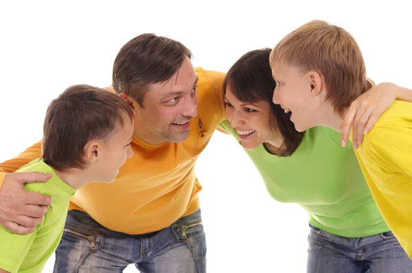 Счастливая семья из четырех человек — стоковое фото