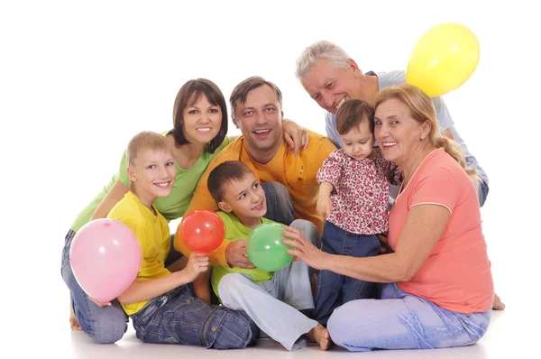 Familj med baloons — Stockfoto