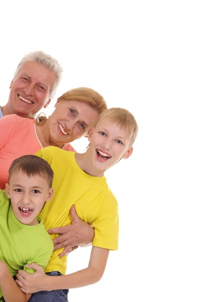 Family stands on white — Stock Photo, Image