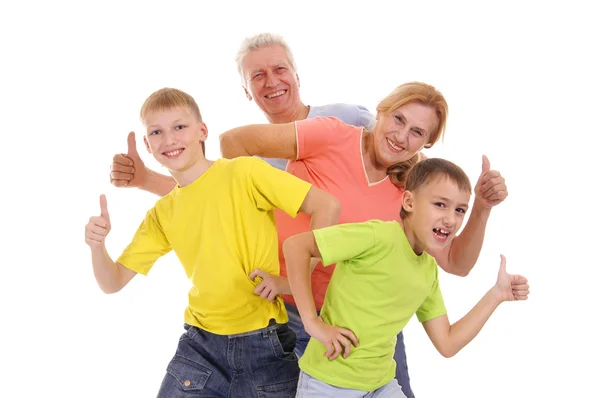 Glückliche Familie posiert — Stockfoto