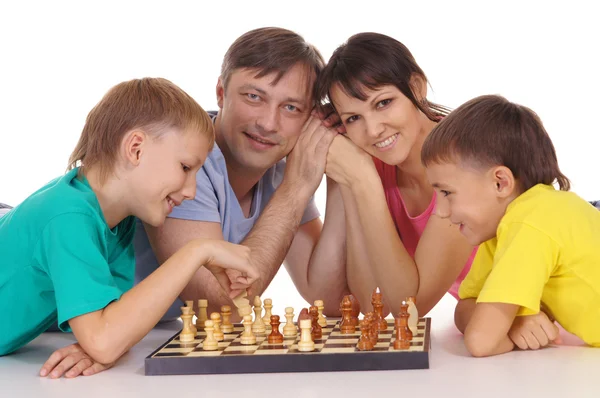 Familia en el ajedrez — Foto de Stock