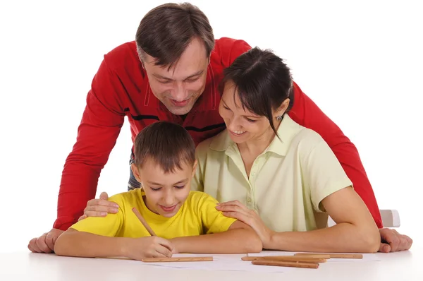 Söta familjen ritning — Stockfoto