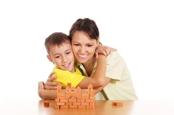 Mother plays with son — Stock Photo, Image