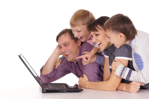 Bilgisayar ile aile — Stok fotoğraf