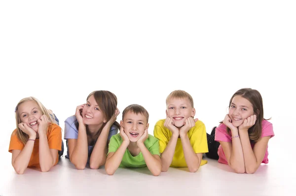 Roztomilé děti na bílém pozadí — Stock fotografie