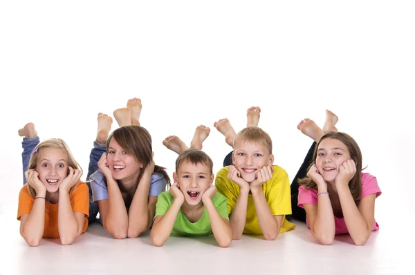 Roztomilé děti na bílém pozadí — Stock fotografie