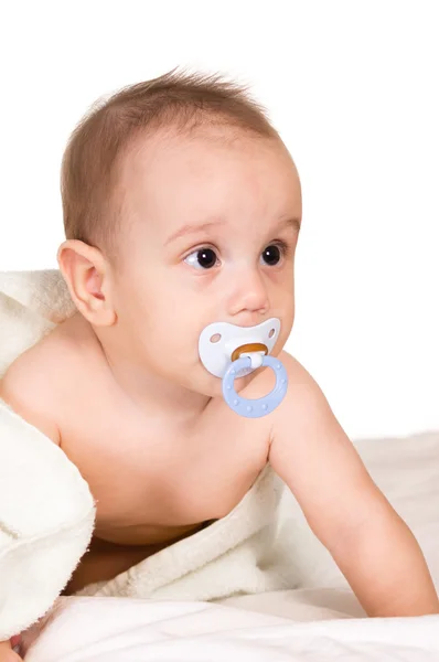 Bebekle bir emzik — Stok fotoğraf