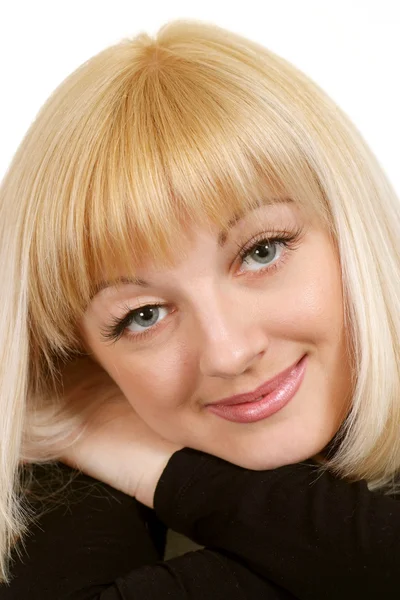 Portret pięknej ładne blond kaukaski kobieta — Zdjęcie stockowe