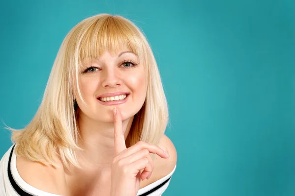 Portrait of a beautiful gladness blonde Caucasian female — Stock Photo, Image