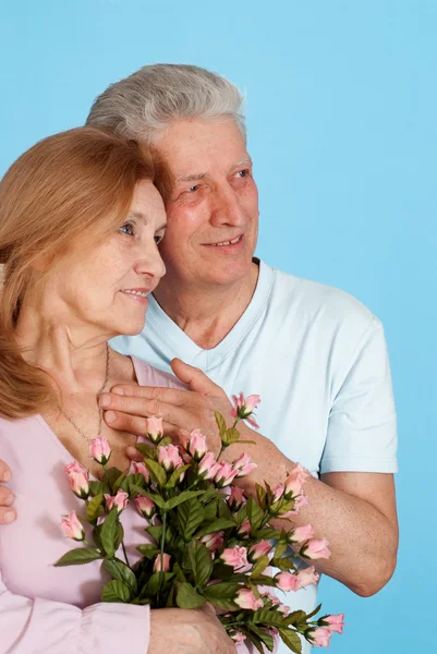 Joy Caucasian elderly together — Stock Photo, Image