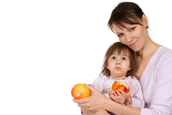 A beautiful Caucasian mum with a daughter — Stock Photo, Image