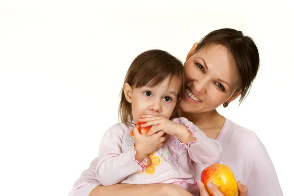 A beautiful mother with a beautiful daughter — Stock Photo, Image