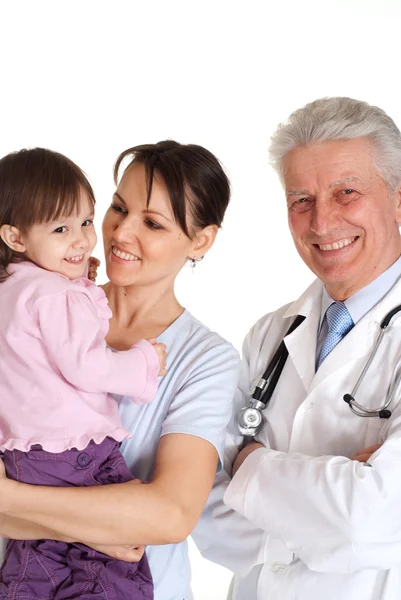Beautiful nice aged doctor with a patient — Stock Photo, Image