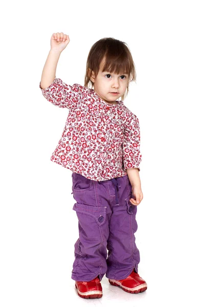 Krásná hezká malá kavkazské dívka pózuje — Stock fotografie