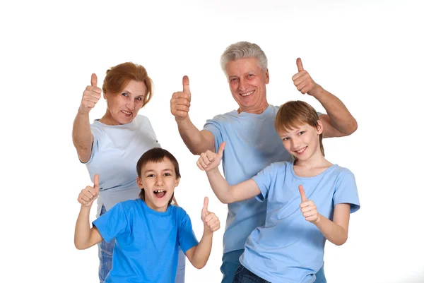 Glück Großeltern mit Enkeln getäuscht — Stockfoto