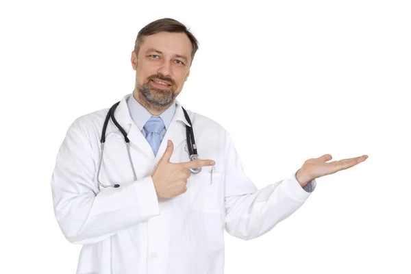 Güzel, Yetişkin, beyaz bir doktor — Stok fotoğraf