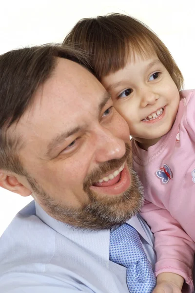 Güzel yetişkin beyaz baba ve kız — Stok fotoğraf
