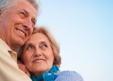 Beautiful Caucasian aged couple clipart