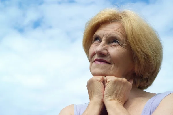 Beautiful Caucasian elderly woman — Stock Photo, Image