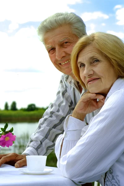 Прекрасная счастливая пожилая пара — стоковое фото